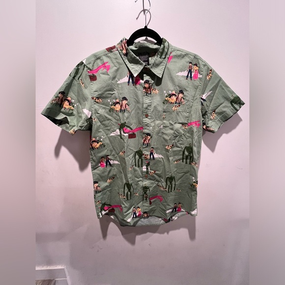 Studio Castle in the Sky Pazu, Sheeta, and Friends Woven Button-Up (Large) - Picture 2 of 7